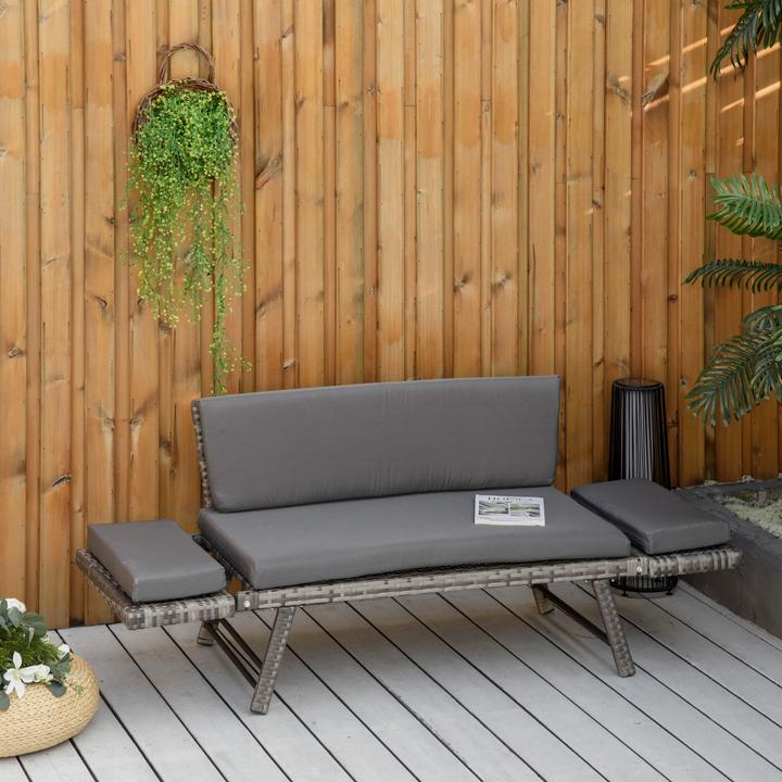 Immagine prodotto Outsunny Divano da giardino con braccioli pieghevoli