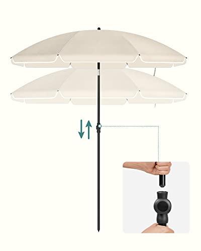 Immagine prodotto Songmics Ombrellone da spiaggia beige (1.60 m)