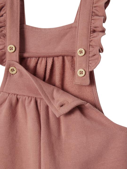 Produktbild Vertbaudet Mädchen Baby Sweat-Latzhose mit Rüschen, Bio-Baumwolle (62)