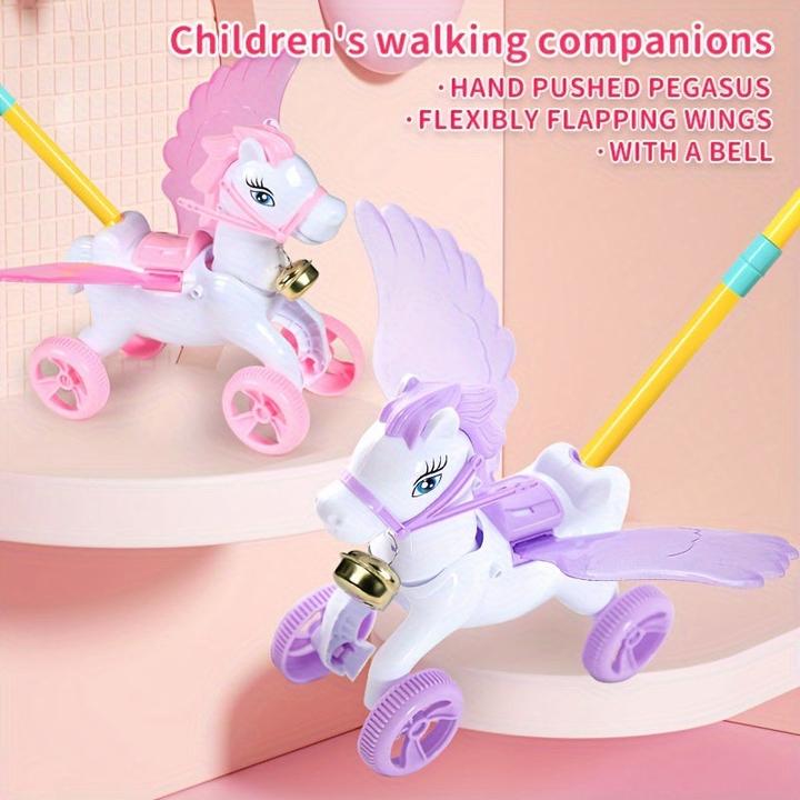 Actual product image Activity Board Pram toy, horse with movable wings, Pegasus push, movable toy
