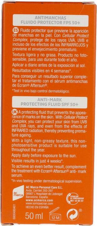 Actual product image Ecran SUNNIQUE antimanchas facial SPF50+ 50 ml (Sun cream face, SPF 50, 50 ml)