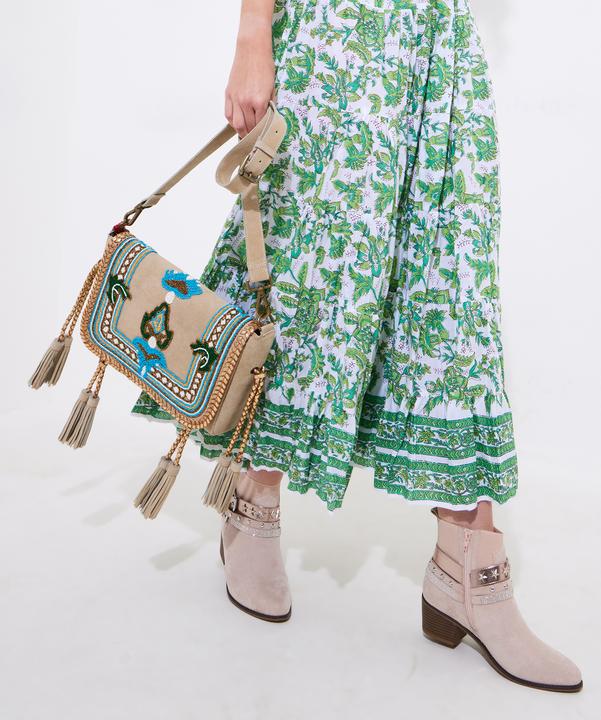 Actual product image Joe Browns Braided Suede Beaded Crossbody Bag