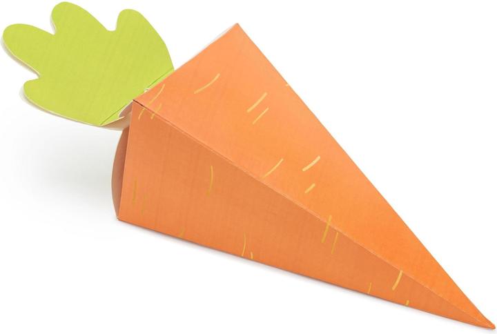 Partydeco Osterbastelset Karottenschachtel 7.5 x 26.5 x 7.5 cm, Orange (6 x, 0.5 x 19 x 37 cm)
