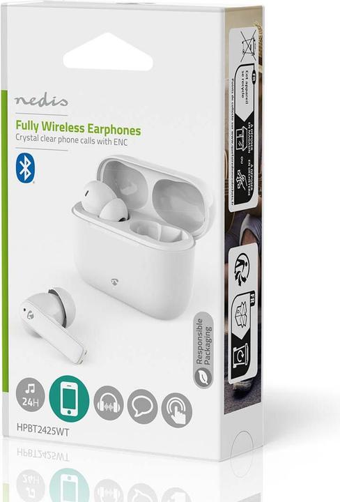 Produktbild Nedis Vollständig drahtlose Kopfhörer | ENC (Environmental Noise Cancelling) | Bluetooth® | max. Bat (24 h, Kabellos)