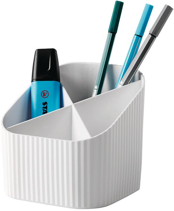 Actual product image Han Pencil holder Re-X-LOOP, white 4 compartments, 100% recycled eco-plastic