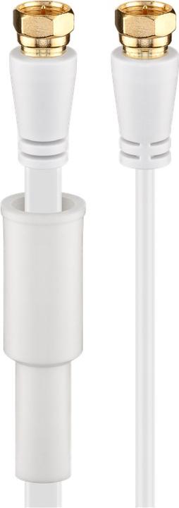 Produktbild Goobay SAT Flachkabel, 100% geschirmt, vergoldet, wettergeschützt, Weiss, 7.5 m (80 dB, Antennenkabel)