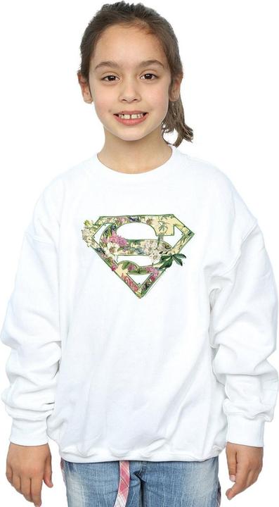 Produktbild Supergirl Floral Shield Sweatshirt Mädchen (140, 146)