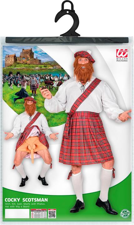 Produktbild Widmann FRECHER SCHOTTE (Hemd, Kilt, Schärpe, kurze Hose mit Glied, Mütze mit Bart), XL/XXL (L, XL)