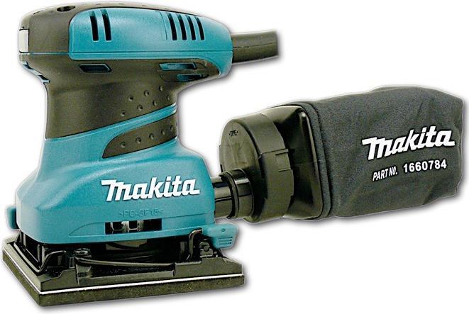 Immagine prodotto Makita BO4556K Levigatrice vibrante, 200 W, 114 x 140 mm, sacchetto di carta per la polvere, 14000 min-1 (Levigatrice orbitale, 200 W)