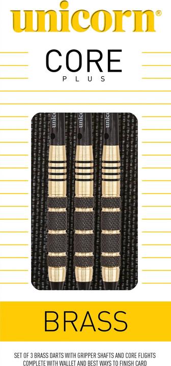 Image du produit Unicorn Fléchettes S/T Core Plus Win-Blk/Gld Brass - 19G (19 g)
