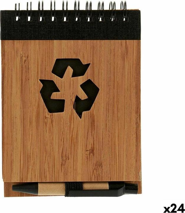 Produktbild Pincello Mini-Ringheft mit Kugelschreiber Bambus 1 x 10 x 13 cm (24 Stück) (10 x 13 cm)