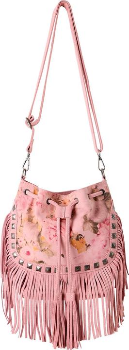 Actual product image Joe Browns Fringed Floral Print Suede Bag