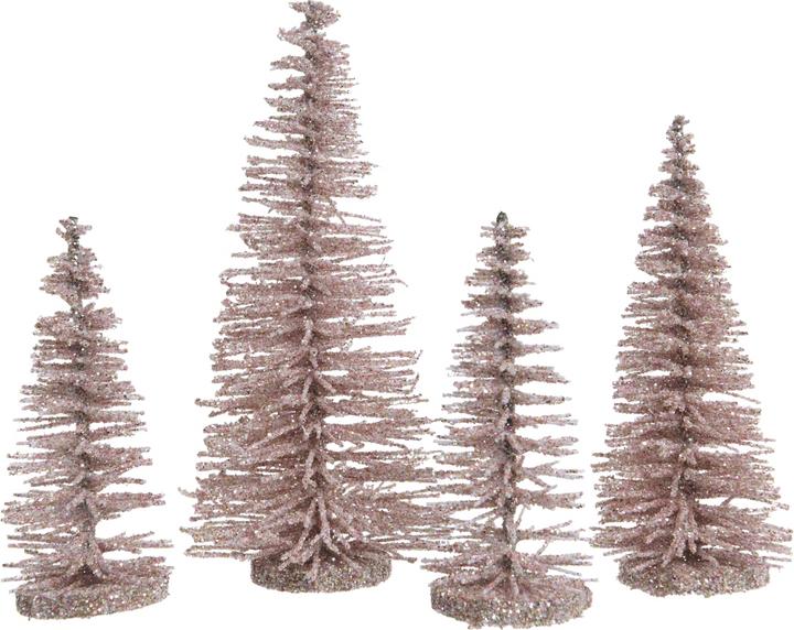 Image du produit Everlands Mini-sapin pailleté rose poudré 10 x 15,5 cm Set4