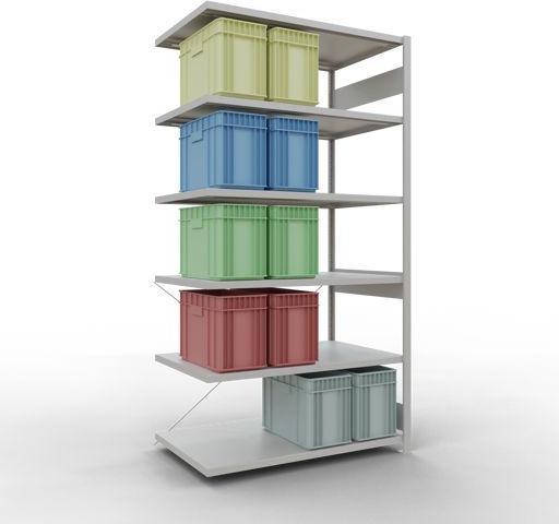 Stecksystem Anbauregal MULTIplus250 mit Kreuzstrebe