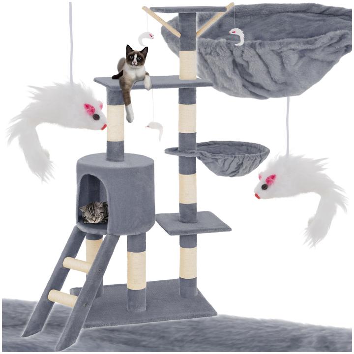 Image du produit tectake Arbre à chat Dominik (144 cm, Gris)