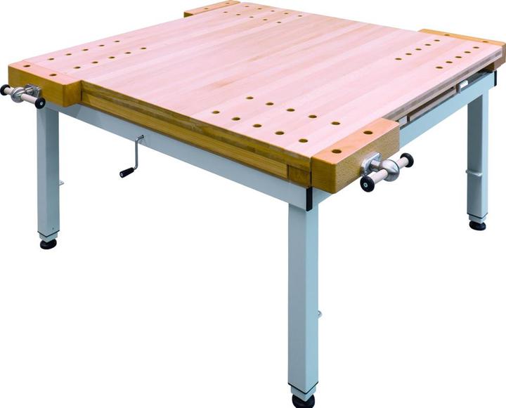 Werkstarck Schul-Werkbank QUARTETT mit Metallunterg (144 cm, 144 cm)