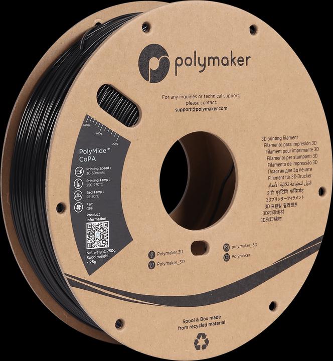 Immagine prodotto Polymaker PolyMide CoPa V2 - Nero - 2,85 mm (Nylon, 2.85 mm, 750 g, Nero)