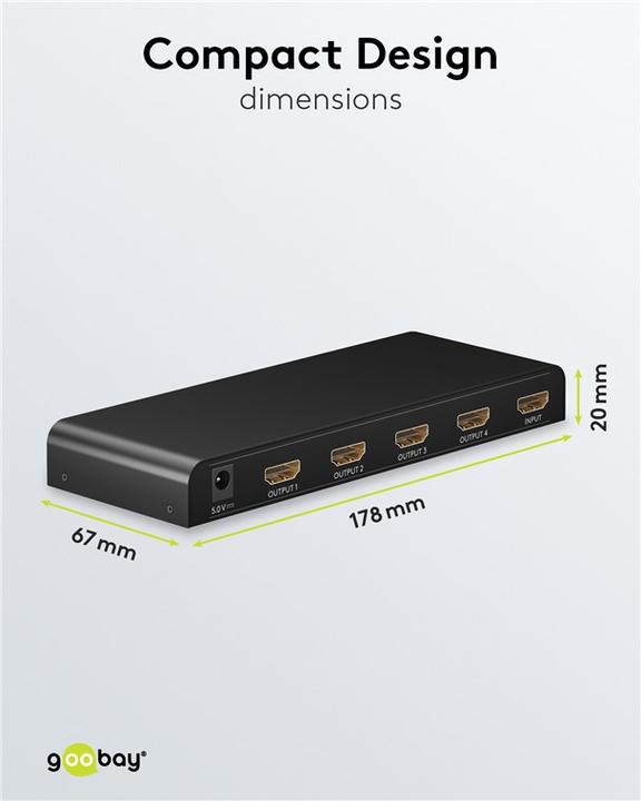 Produktbild Goobay HDMI-Splitter 1 auf 4 4K @ 30 Hz