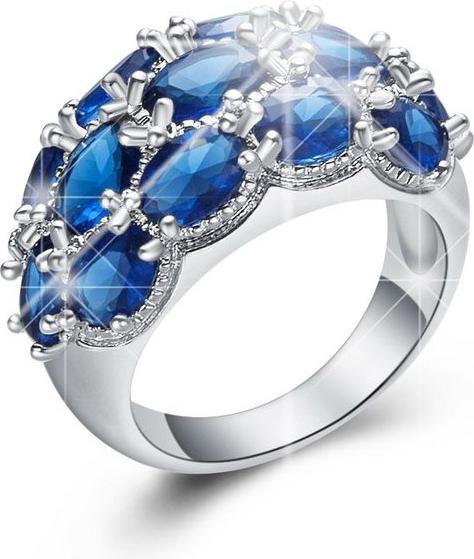 Actual product image Hermex Silver plated ring with Sapphire Quartz Blue - Size 55 / Size 7 (7)