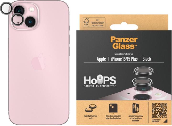 Immagine prodotto PanzerGlass Protezione lente fotocamera Hoops (1 Pezzo/i, Apple iPhone 15)