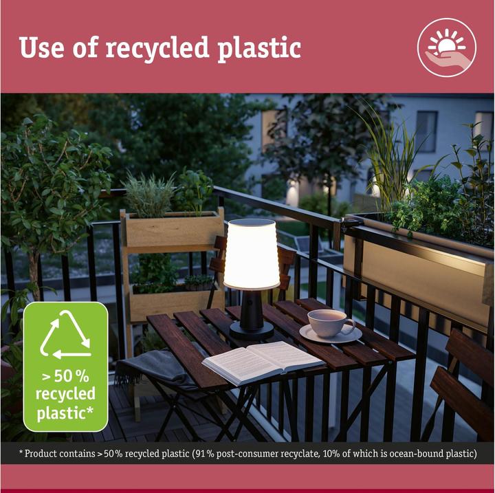 Image du produit Paulmann Lampe de table solaire Ilanga (320 lm, IP44)
