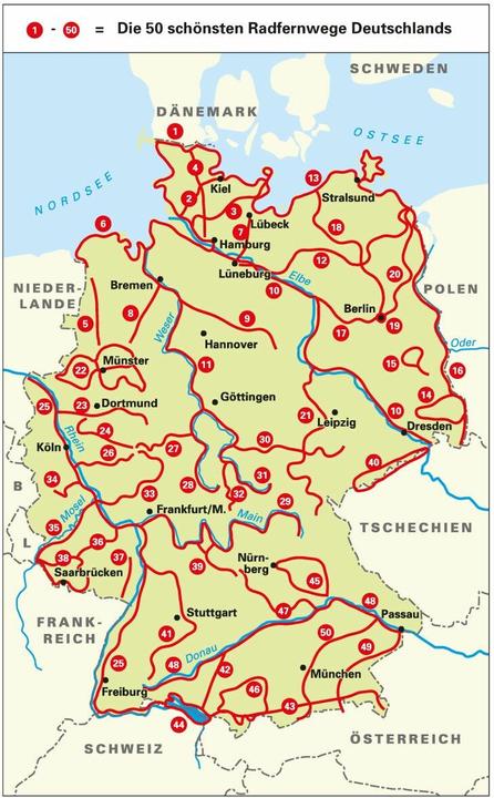Image du produit Die 50 schönsten Radfernwege in Deutschland (Allemand, Oliver Kockskämper, 2021)