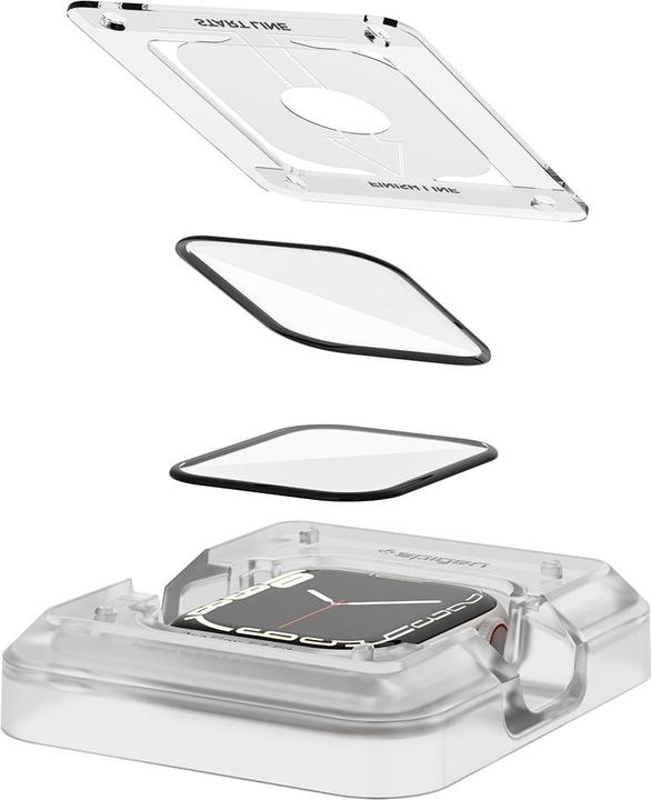 Actual product image Spigen ProFlex EZ FIT Apple Watch 7 45mm 2szt./2pcs AFL04051 Szkło Hybrydowe