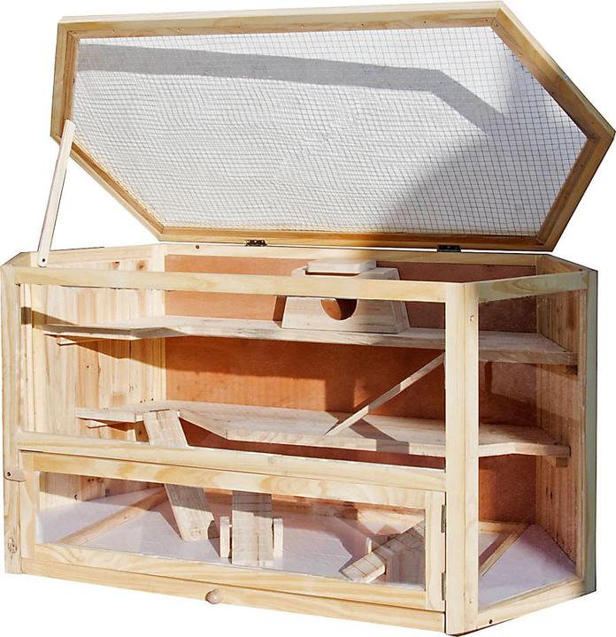Produktbild Wiltec XXL Nagerkäfig 1150x600x580mm Holz Kleintierhaus Hamsterkäfig Mäusekäfig