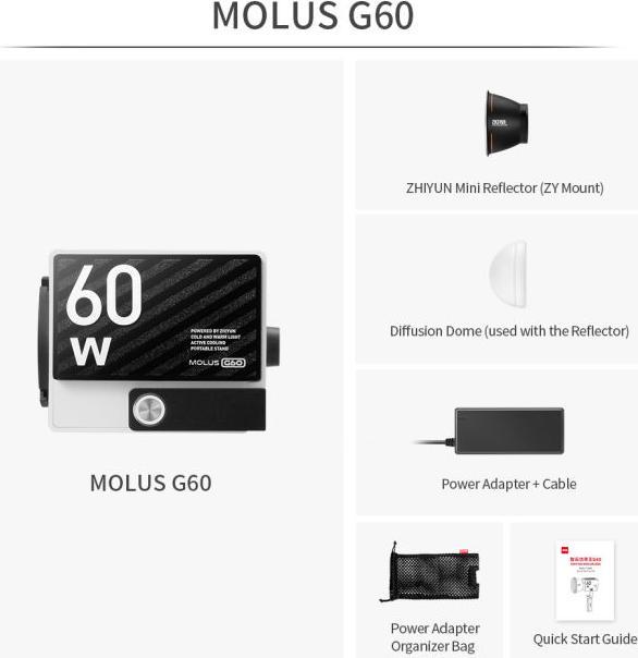 Image du produit Zhiyun Molus G60 (éclairage de studio)