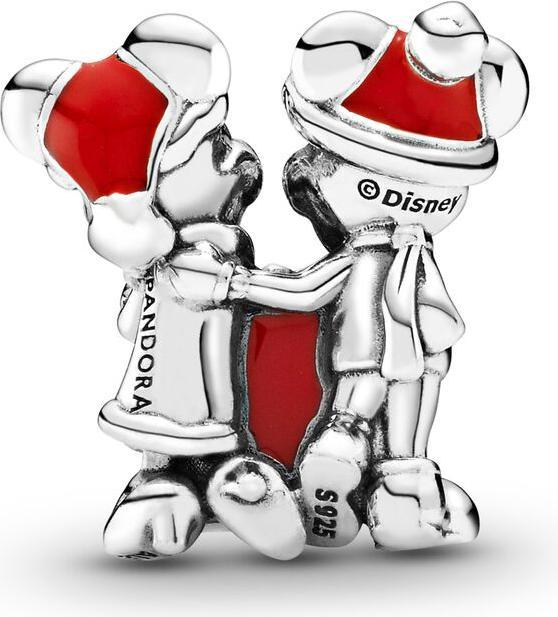 Pandora Disney Mickey & Minnie Mouse Present Charm (Silber 925, Emaille)