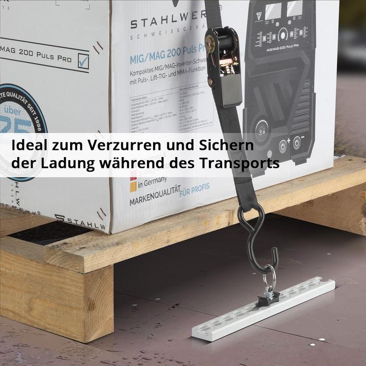 Immagine prodotto Stahlwerk Set di 2 binari di ancoraggio con occhielli di fissaggio 50 cm Binari di linea in alluminio