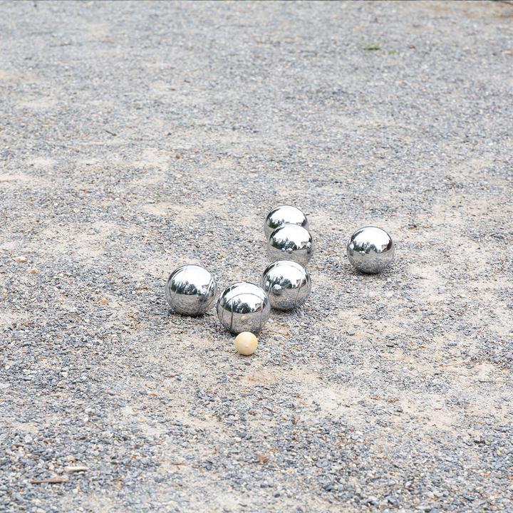 Produktbild Casativo Boule- & PÃ©tanque-Spiel mit 8 Metallkugeln, Holzkugel, Abstandsmesser, Tragetasche (8 x, 72 mm)