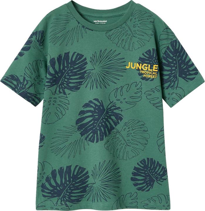 Vertbaudet Jungen T-Shirt mit grafischem Dschungelprint, Recycling-Baumwolle (158)
