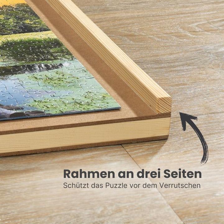 Produktbild Hermex Puzzlebrett mit Auszügen Puzzletafel Puzzleunterlage (1500 Teile)