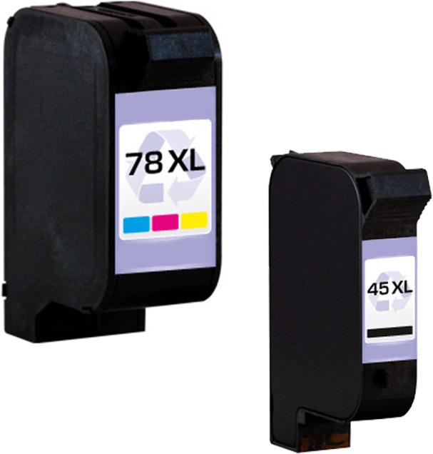 Produktbild Plutoos HP 45XL HP 78XL Patronen XXL kompatibel, 2er Set BK+CL (BK, CL)