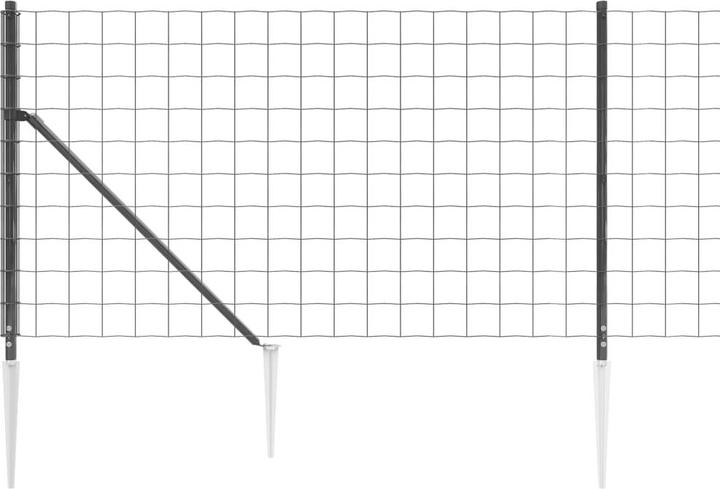 Immagine prodotto VidaXL Maschendrahtzaun mit Bodenhülsen Anthrazit 1x25 m