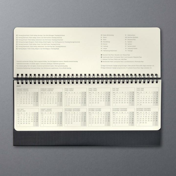 Actual product image Sigel Desk calendar 2025 C2580 1W/2S black 30x14.4cm (13.9 x 30.4 cm, Hardcover, German)