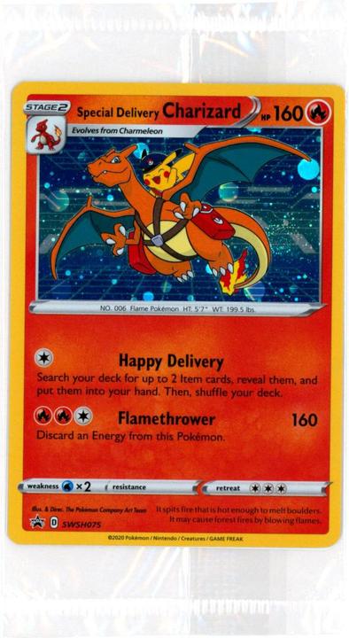 Actual product image Pokémon Special Delivery Charizard SWSH075 - Sword & Shield Promo Sealed - TCG (English, Booster Pack)
