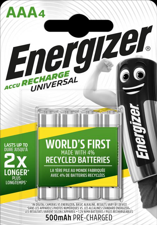 Energizer Recharge Universal (4 Stk., AAA, 500 mAh)