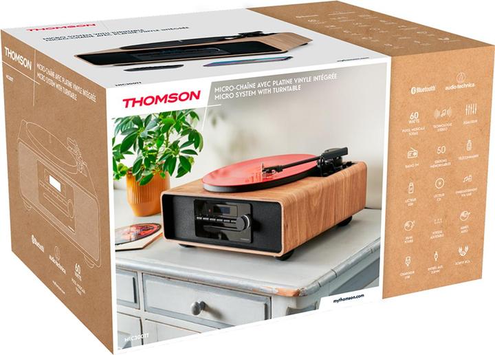 Produktbild Bigben MIC300TT sw/holz Micro-Anlage 60W,Platte 33/45 U/min.,UKW,BT,CD,USB (Bluetooth, 1x 60 W)