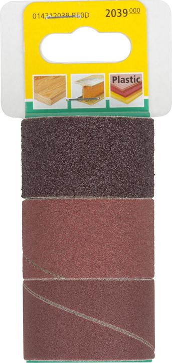 Immagine prodotto wolfcraft Set di nastri abrasivi per cilindro abrasivo, 3 pezzi. (50, 80, 150)