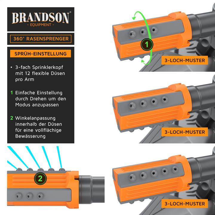 Actual product image Brandson Circular sprinkler, 360° lawn sprinkler, 3 arm, garden sprinkler, irrigation system, Gardena (Circular sprinkler)
