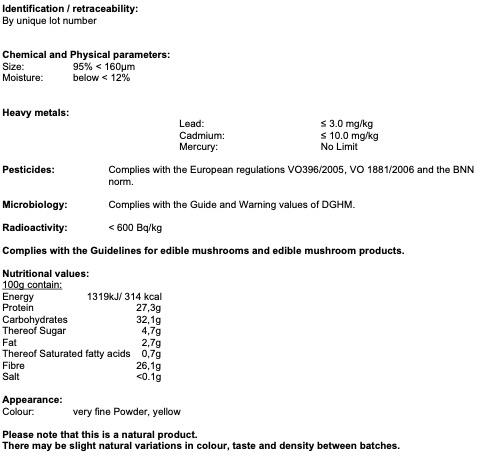 Nährwerte und Zutaten Zimmerli Adaptogene Cordyceps Kapseln (BIO) 50 Kapseln (1 Stück, Kapseln, 25 g)
