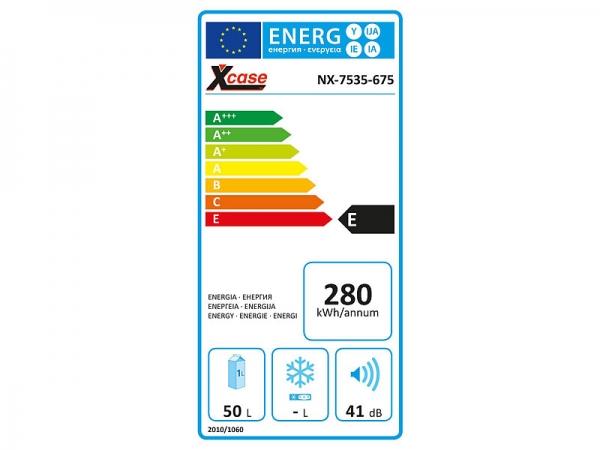 Label énergétique Xcase Glacière thermoélectrique XXL à roulettes, 12/24 & 230V, 50 litres (50 l)