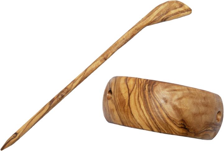 Immagine prodotto Natura Punto Clip per capelli in legno d'ulivo, anello in legno con forcina, Made in Italy (Elastico per capelli)