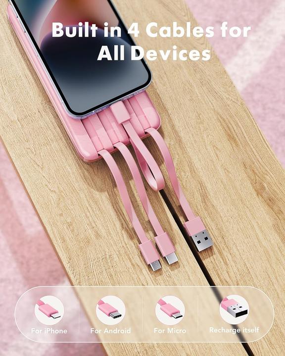 Immagine prodotto Charmast Powerbank mit integrierten Kabel (10000 mAh)