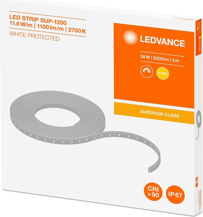 Produktbild Ledvance LED STRIP Flexstreifen SUPERIOR-1200 PROTECTED -1200/927/5/IP67 dimmbar Made in Austria (Warmweiss, 500 cm, Indoor)