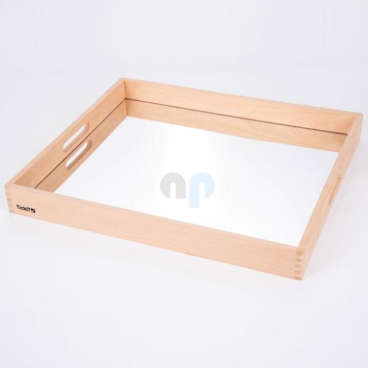 Image du produit TickiT Boîte plateau en bois avec base miroir (Français, Allemand, Anglais, Italien)