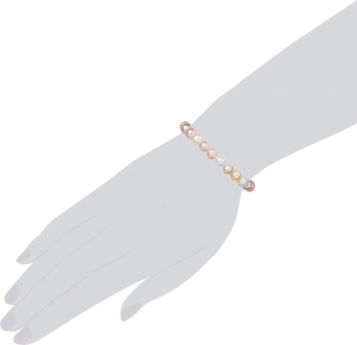 Immagine prodotto Valero Pearls Perle d'acqua dolce d'argento da donna coltivate multicolore - 2242 (18 cm, Argento)