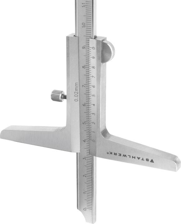 Produktbild Stahlwerk Tiefenmessschieber 0-200 mm DIN 862 aus rostfreiem Edelstahl (20 cm)